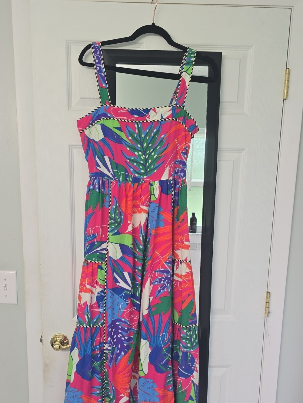 Bright Tropical Print Sundress - Pink Multi